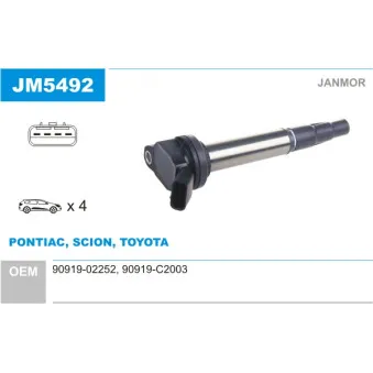 Bobine d'allumage JANMOR JM5492