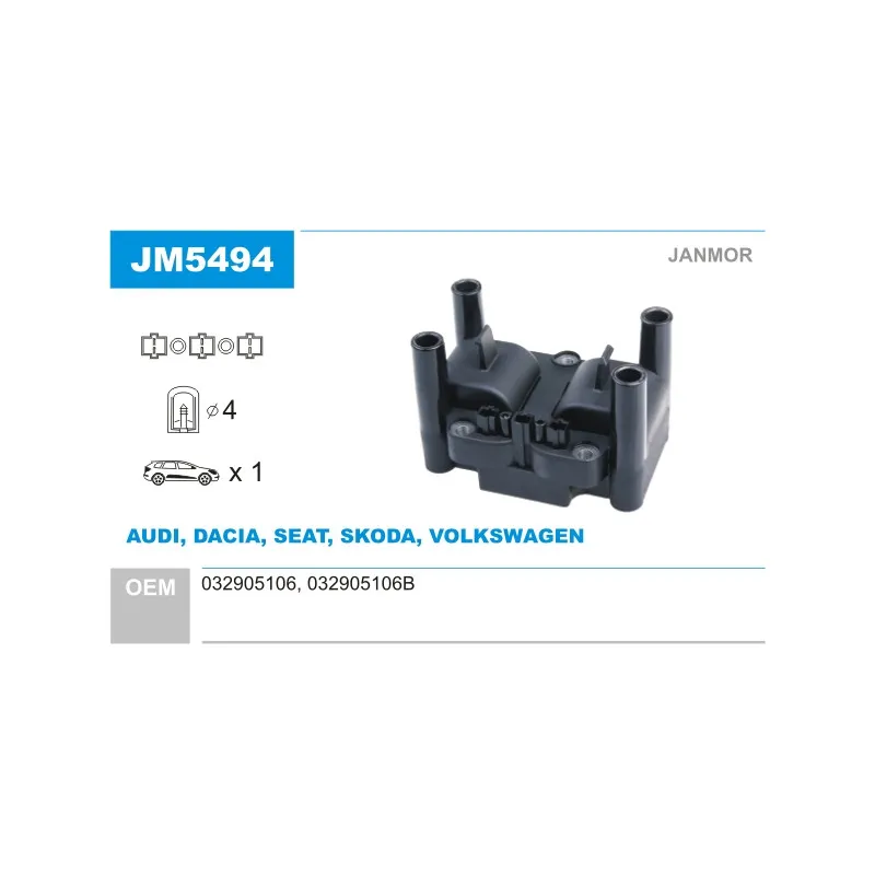 Bobine d'allumage JANMOR JM5494
