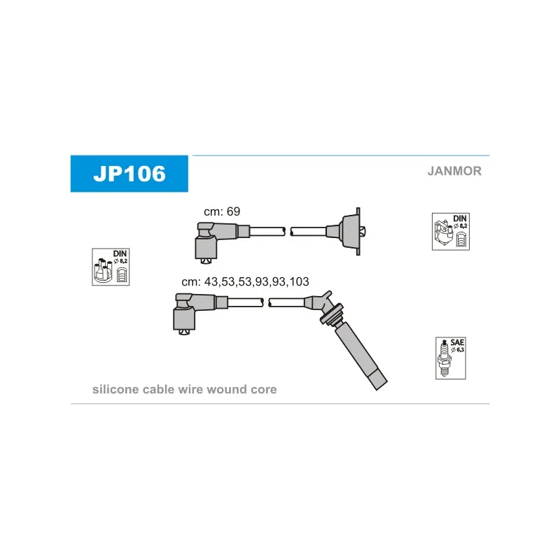 Kit de câbles d'allumage JANMOR JP106