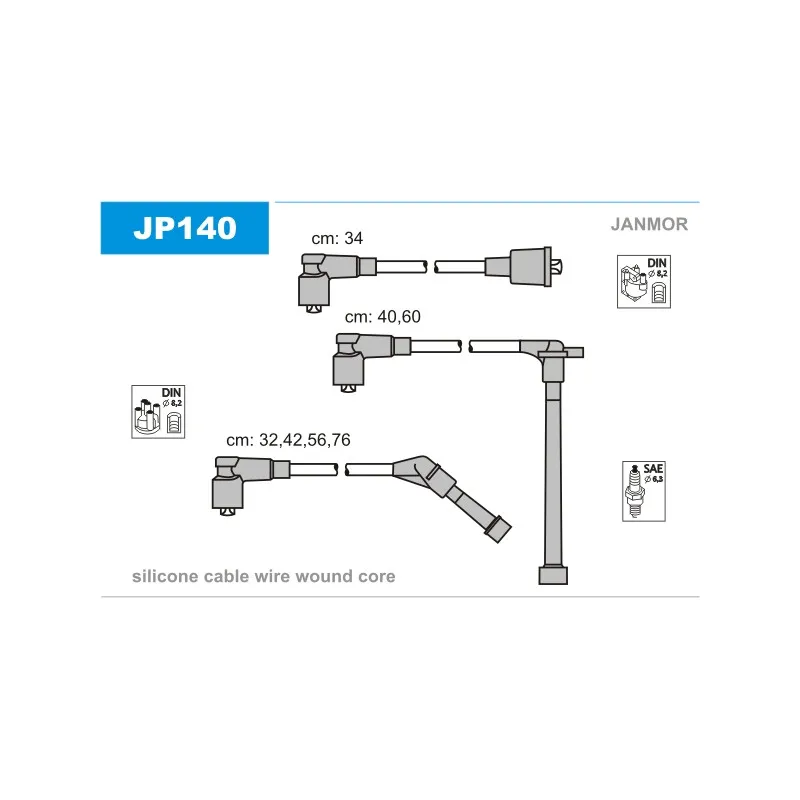 Kit de câbles d'allumage JANMOR JP140