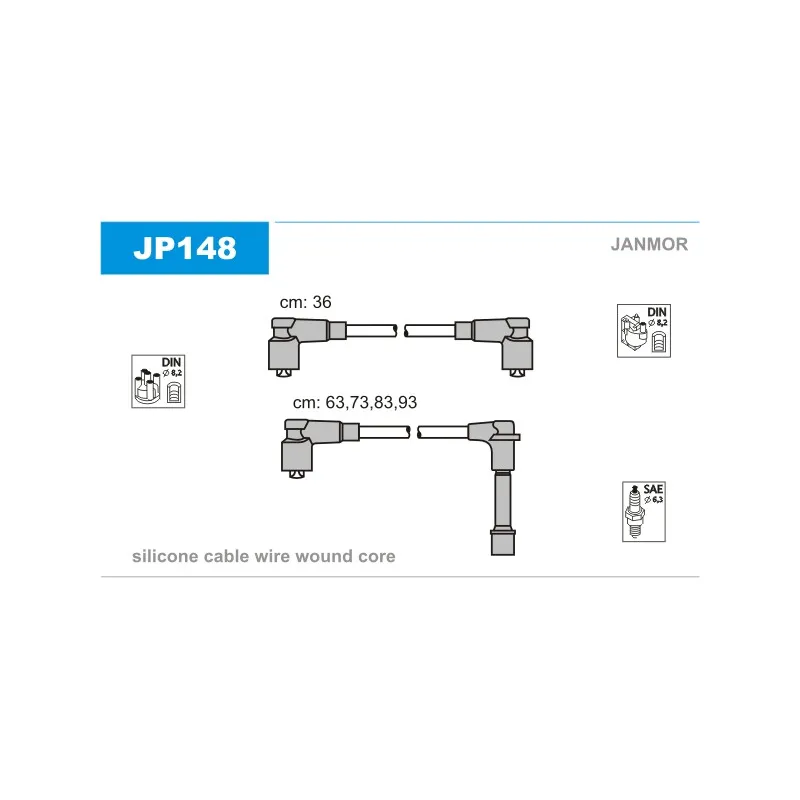 Kit de câbles d'allumage JANMOR JP148