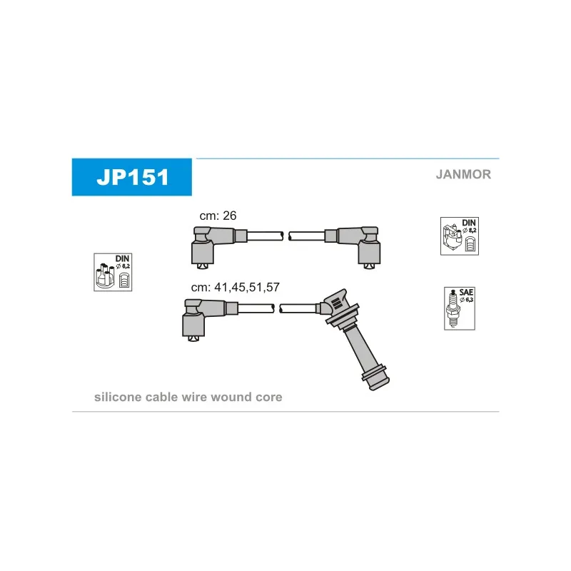 Kit de câbles d'allumage JANMOR JP151