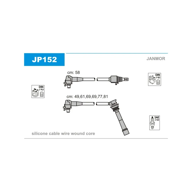 Kit de câbles d'allumage JANMOR JP152