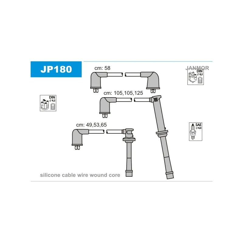 Kit de câbles d'allumage JANMOR JP180