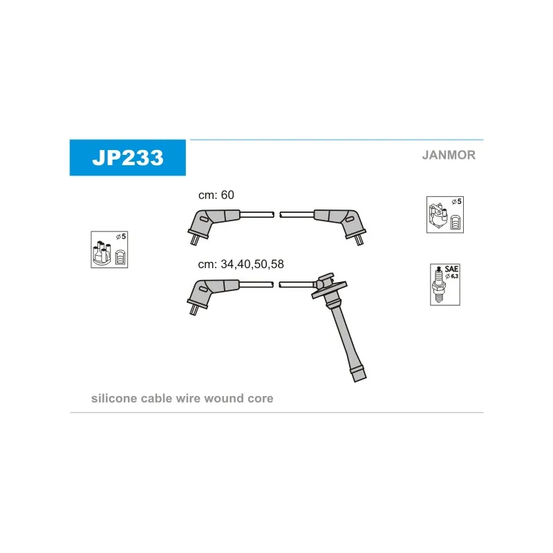 Kit de câbles d'allumage JANMOR JP233