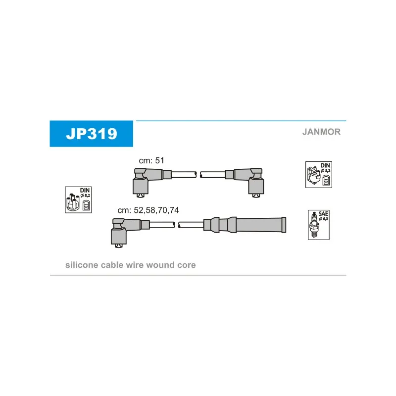 Kit de câbles d'allumage JANMOR JP319