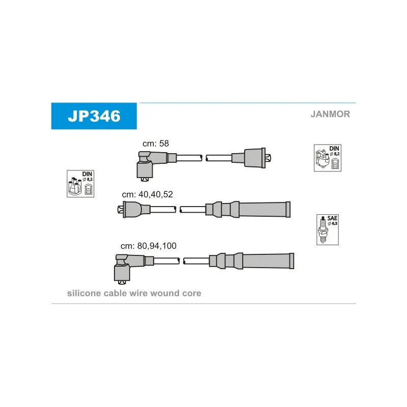 Kit de câbles d'allumage JANMOR JP346