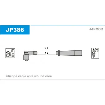 Kit de câbles d'allumage JANMOR JP386