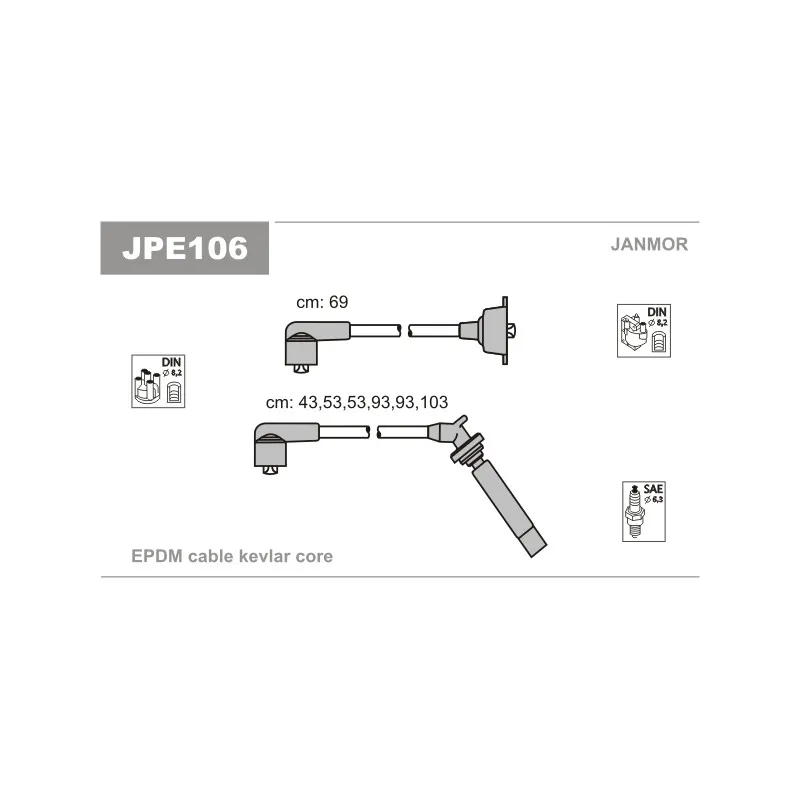 Kit de câbles d'allumage JANMOR JPE106