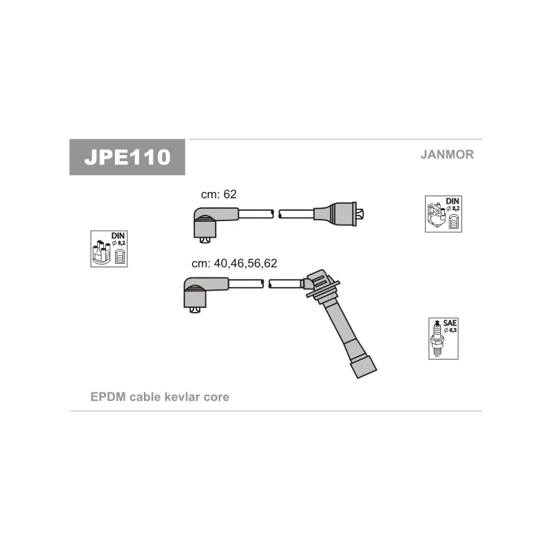 Kit de câbles d'allumage JANMOR JPE110