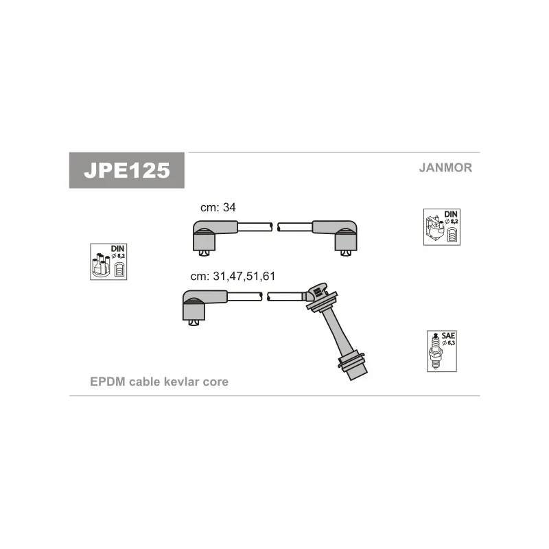 Kit de câbles d'allumage JANMOR JPE125