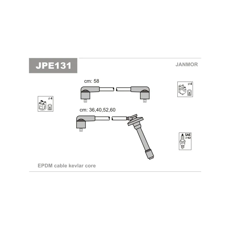 Kit de câbles d'allumage JANMOR JPE131