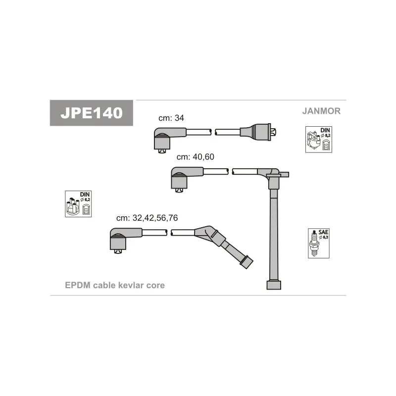 Kit de câbles d'allumage JANMOR JPE140