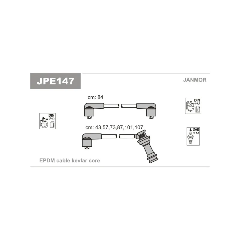 Kit de câbles d'allumage JANMOR JPE147