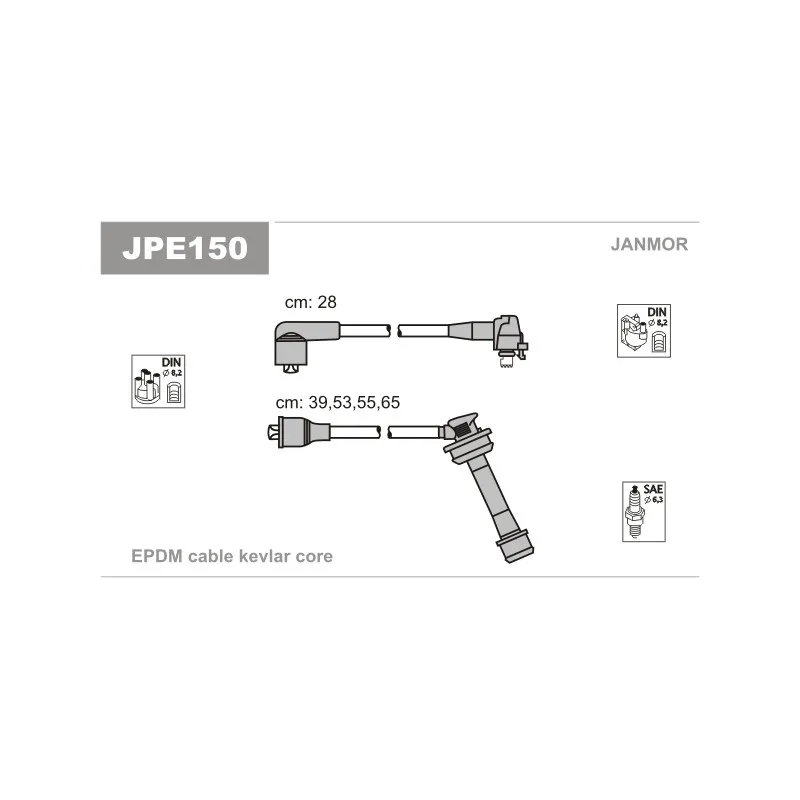 Kit de câbles d'allumage JANMOR JPE150