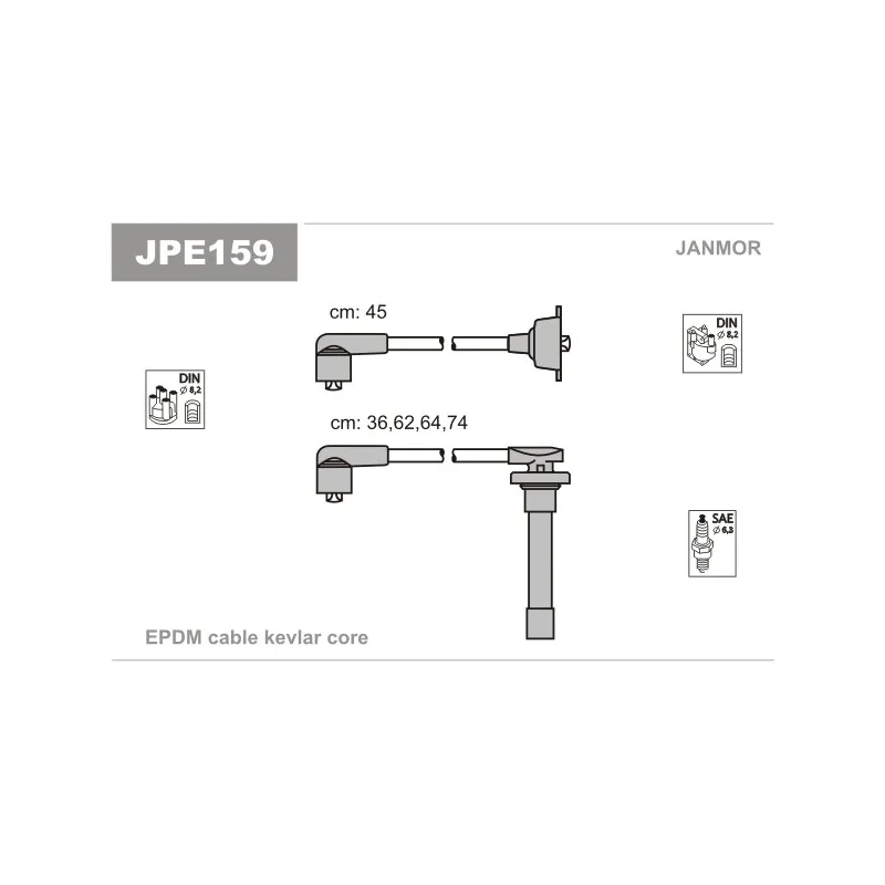 Kit de câbles d'allumage JANMOR JPE159