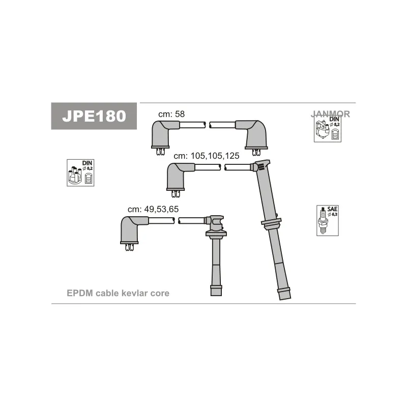 Kit de câbles d'allumage JANMOR JPE180