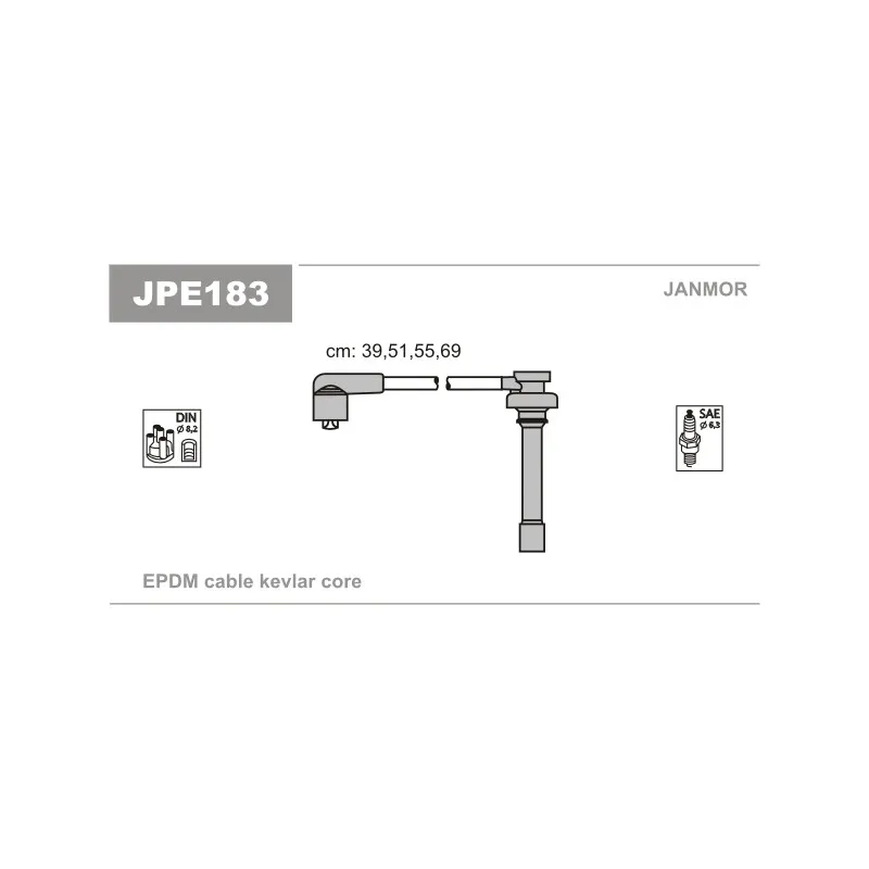 Kit de câbles d'allumage JANMOR JPE183