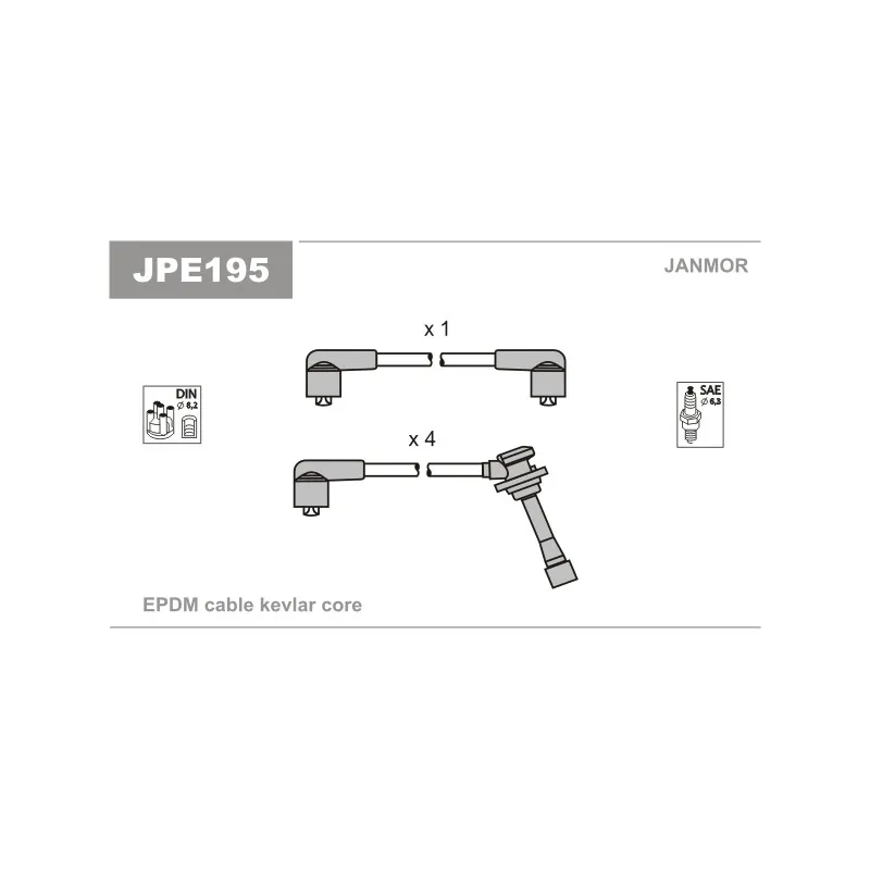 Kit de câbles d'allumage JANMOR JPE195
