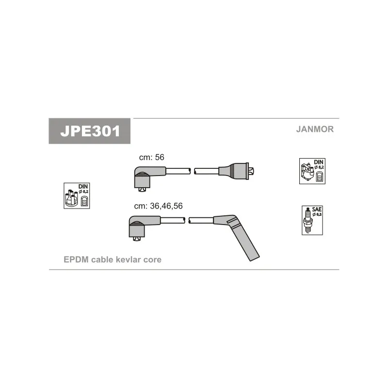 Kit de câbles d'allumage JANMOR JPE301