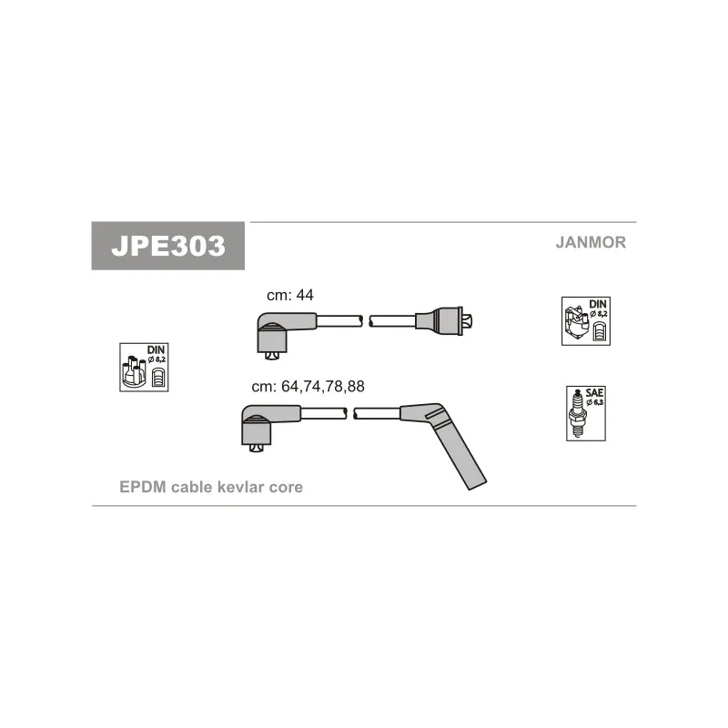 Kit de câbles d'allumage JANMOR JPE303