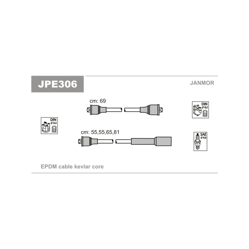 Kit de câbles d'allumage JANMOR JPE306