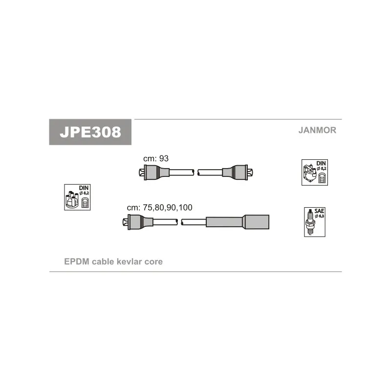 Kit de câbles d'allumage JANMOR JPE308