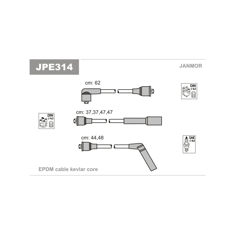 Kit de câbles d'allumage JANMOR JPE314