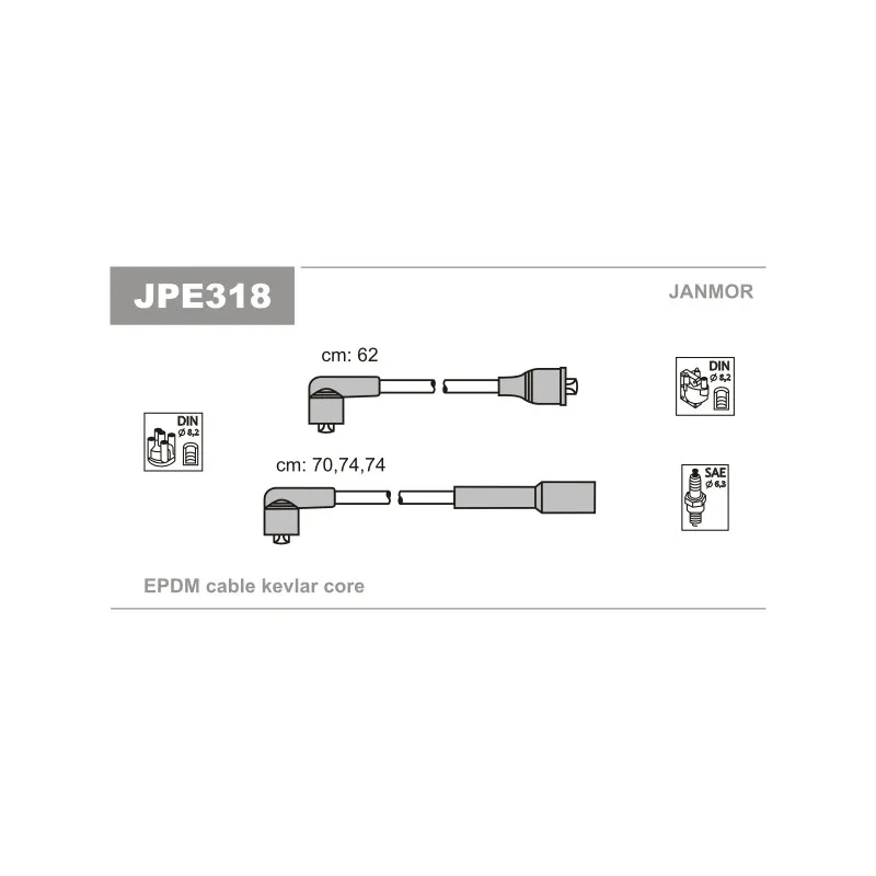 Kit de câbles d'allumage JANMOR JPE318