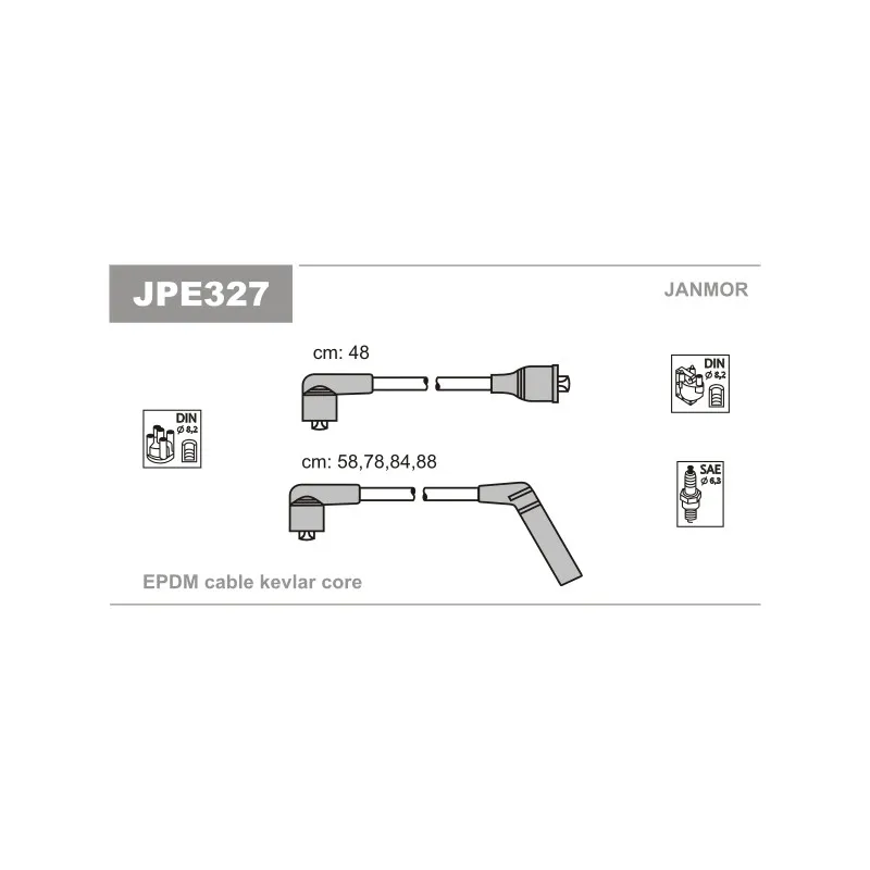 Kit de câbles d'allumage JANMOR JPE327