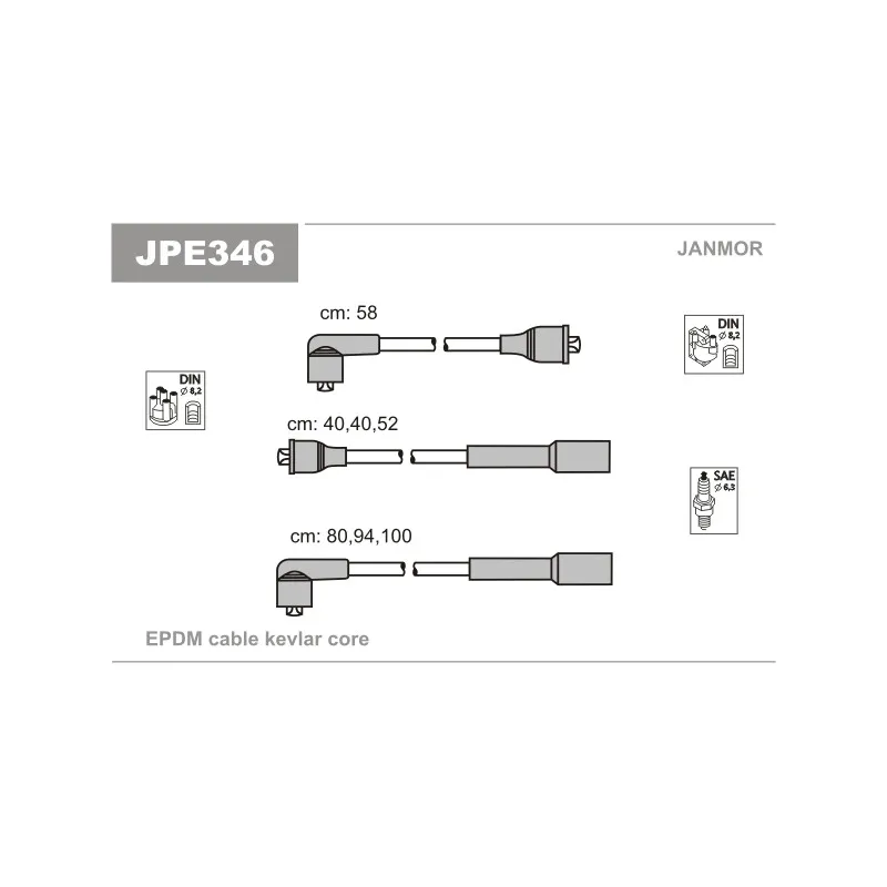 Kit de câbles d'allumage JANMOR JPE346