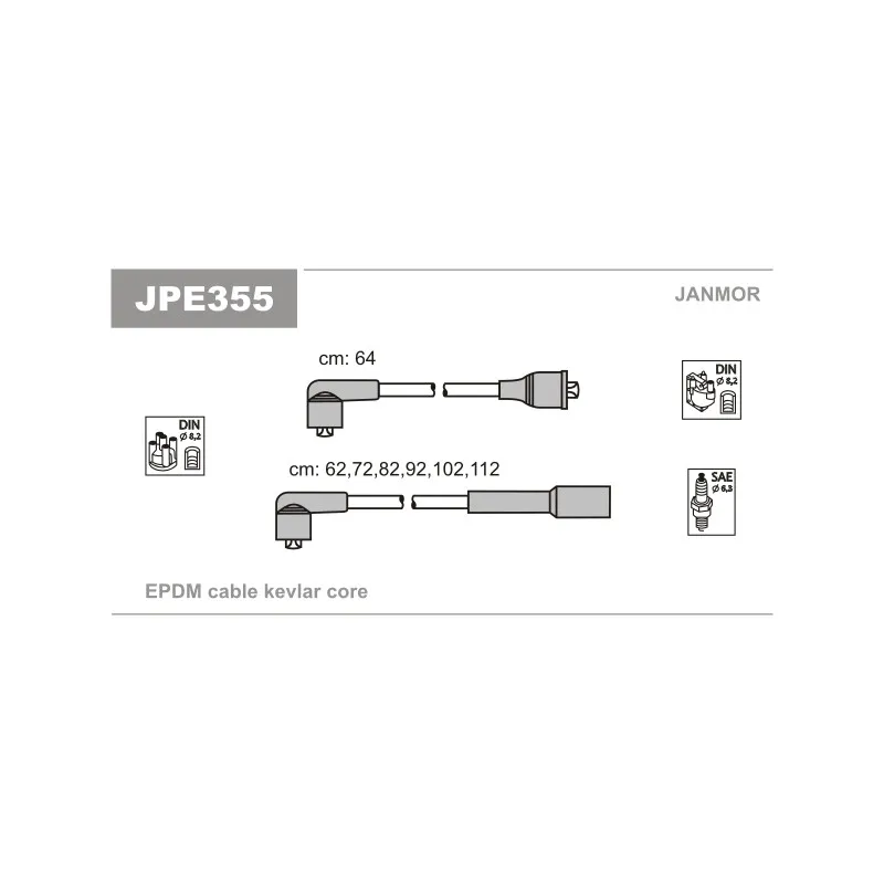 Kit de câbles d'allumage JANMOR JPE355
