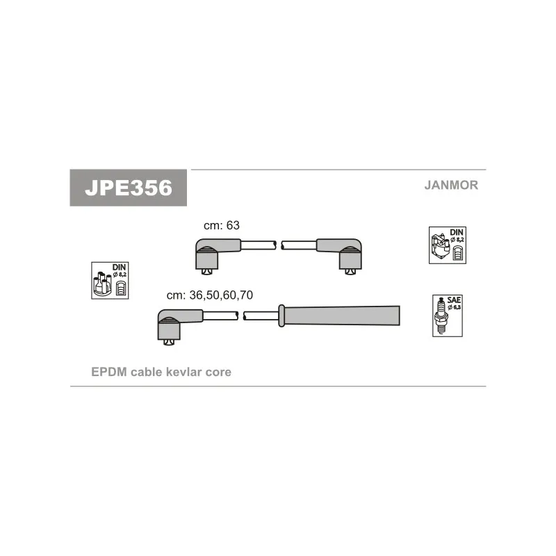 Kit de câbles d'allumage JANMOR JPE356