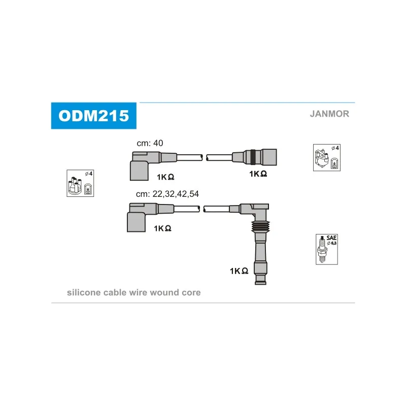 Kit de câbles d'allumage JANMOR ODM215