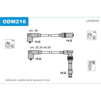 Kit de câbles d'allumage JANMOR ODM216