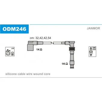 Kit de câbles d'allumage JANMOR ODM246