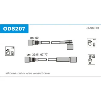 Kit de câbles d'allumage JANMOR ODS207