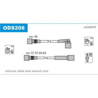 Kit de câbles d'allumage JANMOR ODS208