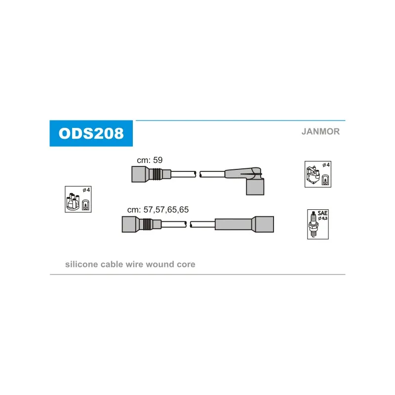 Kit de câbles d'allumage JANMOR ODS208