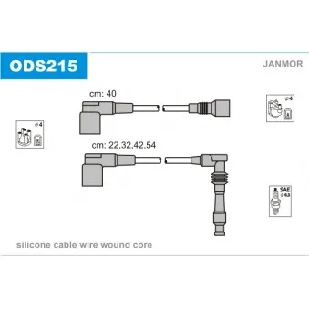 Kit de câbles d'allumage JANMOR ODS215