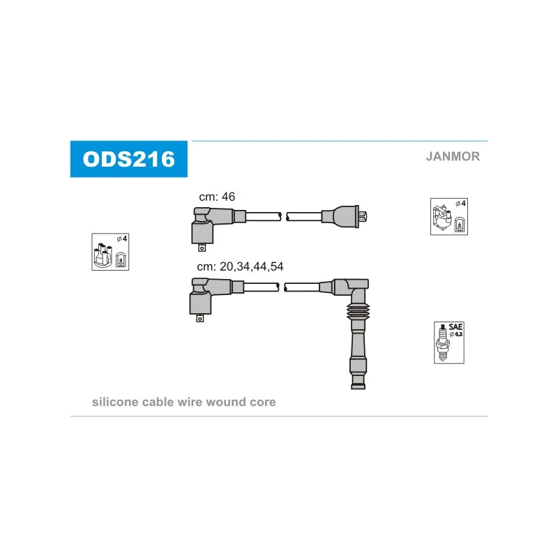 Kit de câbles d'allumage JANMOR ODS216