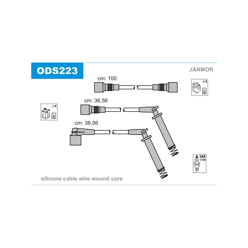 Kit de câbles d'allumage JANMOR ODS223