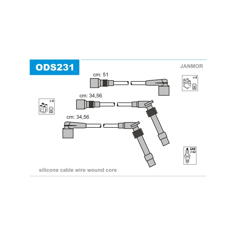 Kit de câbles d'allumage JANMOR ODS231