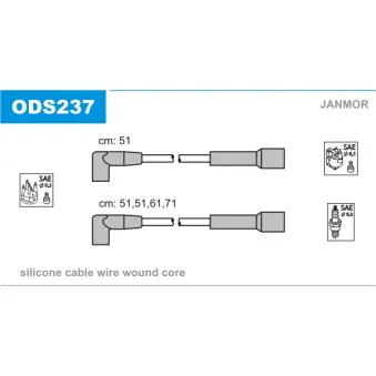 Kit de câbles d'allumage JANMOR ODS237