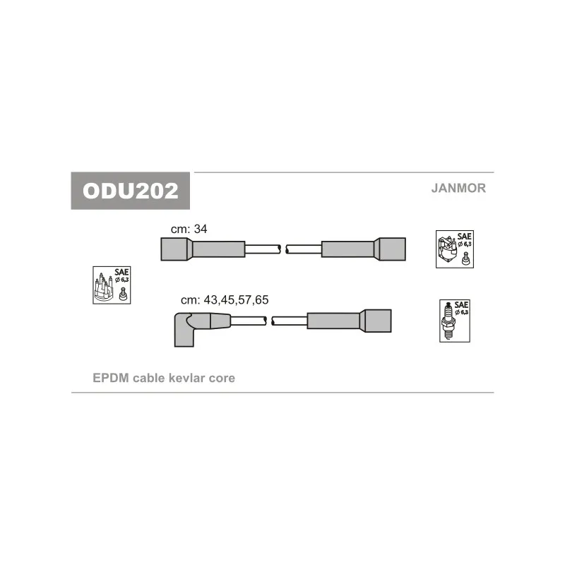 Kit de câbles d'allumage JANMOR ODU202