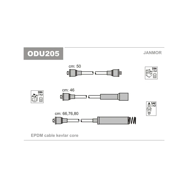 Kit de câbles d'allumage JANMOR ODU205