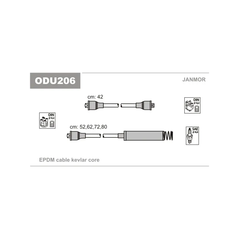 Kit de câbles d'allumage JANMOR ODU206