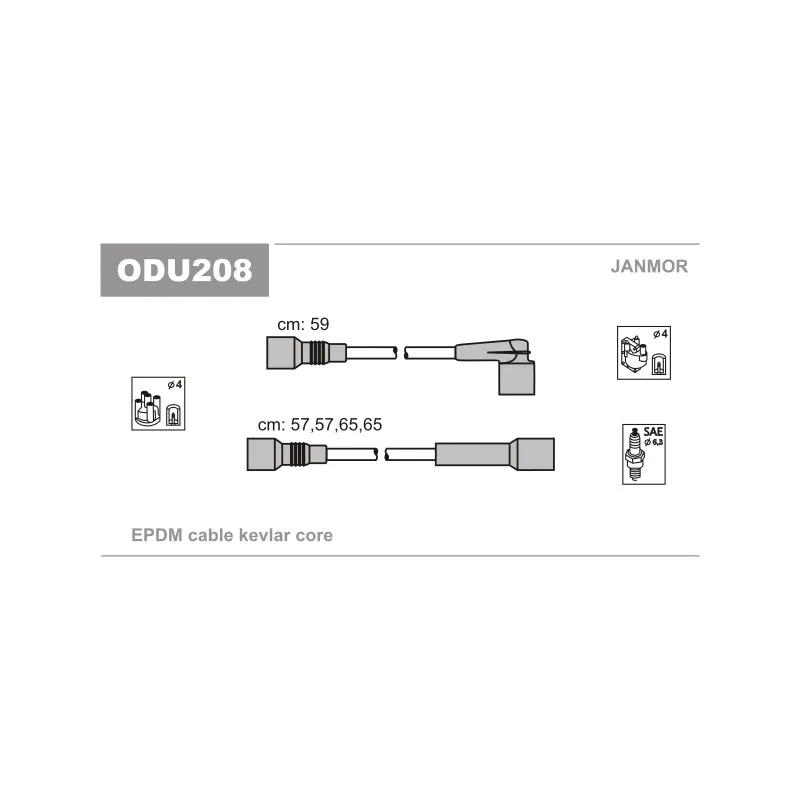 Kit de câbles d'allumage JANMOR ODU208