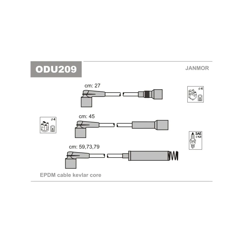 Kit de câbles d'allumage JANMOR ODU209