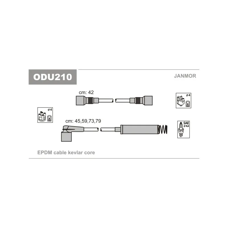 Kit de câbles d'allumage JANMOR ODU210